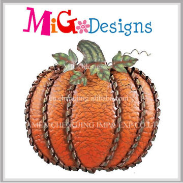 Fall Harvest Wholesale Metal Leaf Swirled calabaza decoración de la pared